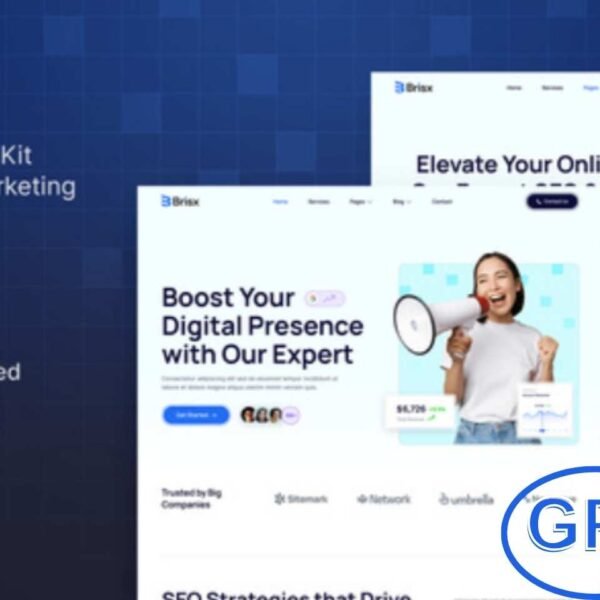 Brisx – SEO & Digital Marketing Agency Elementor Template Kit Brisx is a modern Elementor Template Kit tailored for SEO agencies, digital marketing experts, online marketing professionals, social media specialists, lead generation experts, web studios, and advertising agencies.