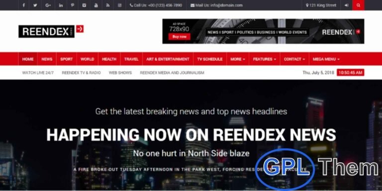 Reendex – Broadcast News Magazine WordPress Theme