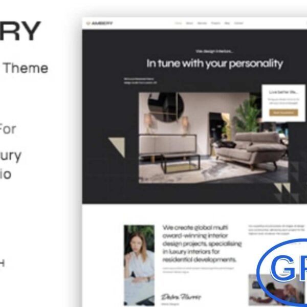 Ambery – Interior Design WordPress Theme Ambery is a sleek, modern, and fully responsive WordPress theme crafted for commercial and luxury interior design studios. Designed to showcase your projects with elegance, it offers a professional online presence that impresses clients and partners. The theme is optimized for speed, performance, and SEO, ensuring your interior design studio stands out in search results.