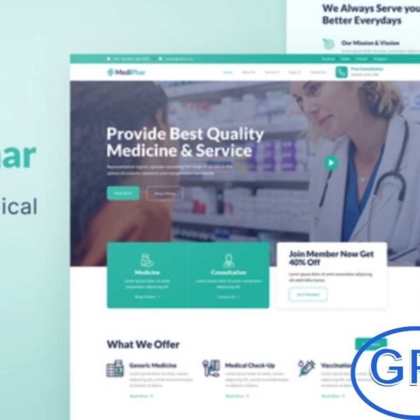 Mediphar – Pharmacy & Medical Elementor Template Kit Mediphar is a modern and clean Elementor Template Kit designed for pharmacy and medical websites. Ideal for drug stores, healthcare providers, hospitals, clinics, doctors, dentists, or any medical-related business, this kit offers 15+ professionally crafted templates.