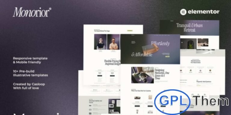 Monorior Space – Gradient Interior Elementor Template Kit Monorior Space is a premium Elementor Template Kit designed for modern interior design and architecture websites. Crafted with precision, this kit delivers a collection of beautifully pre-designed layouts that combine style, functionality, and elegance.