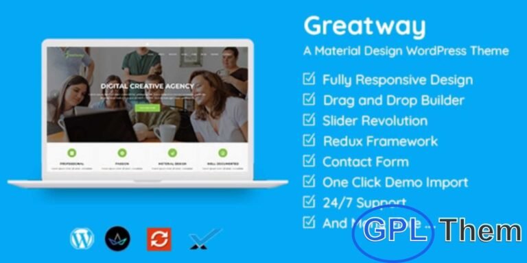 Greatway – Material Design WordPress Theme Greatway is a modern, responsive WordPress theme built with Material Design, ideal for corporate websites, creative agencies, and a wide range of business niches. Its clean and fresh design ensures a professional and visually appealing online presence. Fully optimized for all major browsers, tablets, and mobile devices, Greatway delivers a seamless user experience across platforms.