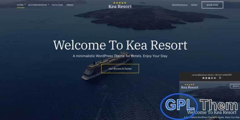 CSSIgniter – Kea Ignition WordPress Theme Download the CSSIgniter Kea Ignition WordPress Theme, a modern and elegant theme designed for hotels, resorts, and vacation rentals. With its stylish layout and booking-ready features, Kea Ignition makes it easy to showcase rooms, amenities, galleries, and special offers in a professional and engaging way.