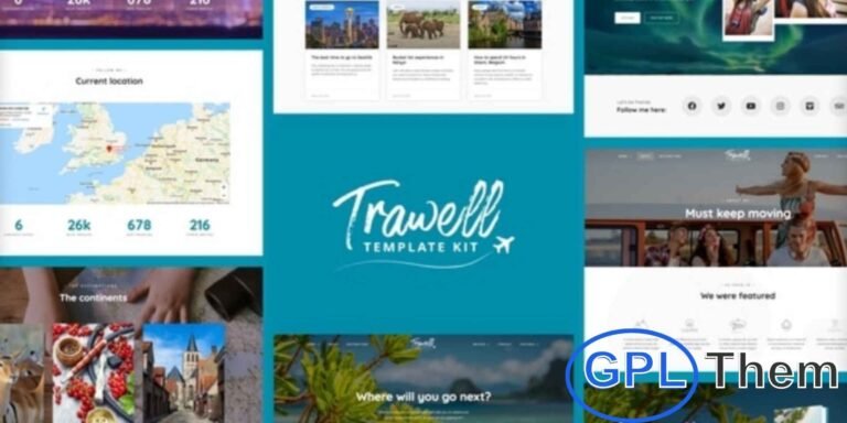 Trawell – Travel Blog Elementor Template Kit Trawell is a stylish Elementor Template Kit designed for travel bloggers who want to build a professional and engaging website with ease. Perfect for sharing travel stories, guides, and destination tips, this kit offers clean layouts and customizable sections that make your blog stand out.