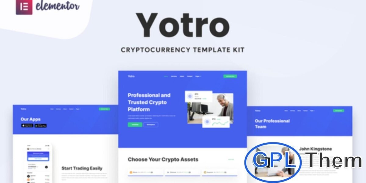 Yotro – Cryptocurrency Elementor Template Kit Yotro is a modern and professional Elementor Template Kit designed specifically for cryptocurrency and blockchain websites. Ideal for crypto businesses, digital wallets, trading platforms, and fintech startups, Yotro features a clean, fully responsive design and is optimized for the free Hello Elementor theme.