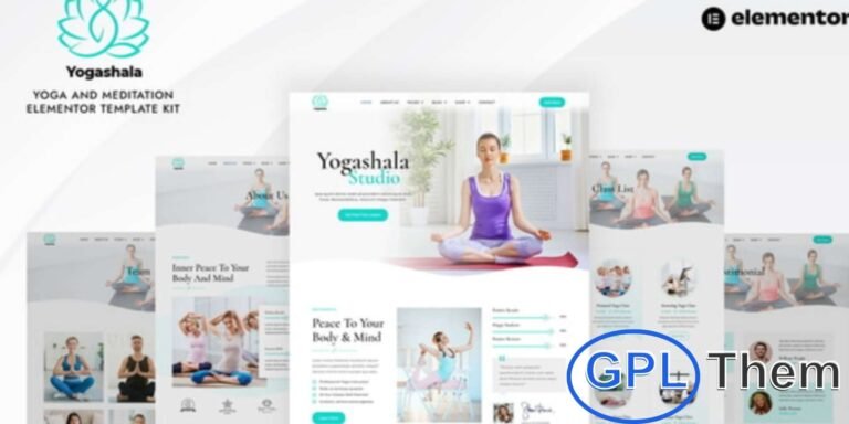 Yogashala – Yoga & Meditation Elementor Template Kit Yogashala is a modern Elementor Pro Template Kit designed for Yoga Studios, Meditation Centers, Wellness Retreats, Fitness Clubs, and Spa services.