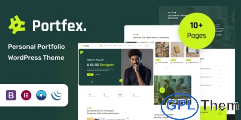 Portfex – Personal Portfolio WordPress Theme Portfex is a modern and versatile WordPress theme designed to showcase your personal portfolio and creative work. Ideal for designers, photographers, and creative professionals, it offers unlimited color options and full integration with Elementor for easy customization. With a fully responsive design, Portfex ensures your portfolio looks stunning on desktops, tablets, and mobile devices.