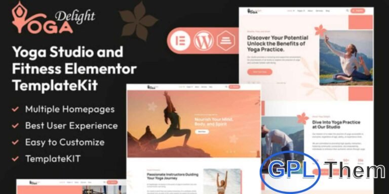 Yoga Delight – Yoga Studio & Fitness Elementor Template Kit Yoga Delight is a modern Elementor Template Kit designed for Yoga Studios, Fitness Centers, Wellness Programs, and Personal Trainers. With its clean, professional design and fully responsive layout, this kit makes it easy to build an engaging and user-friendly WordPress website.