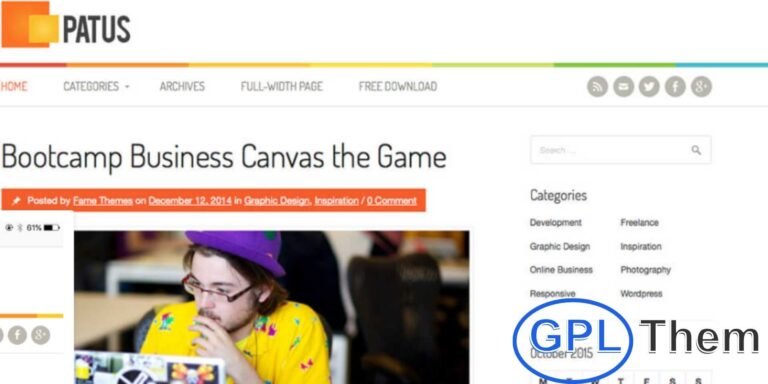 FameThemes Patus – Personal Blogging WordPress Theme Patus is a modern and flexible WordPress theme designed specifically for personal bloggers and content creators.