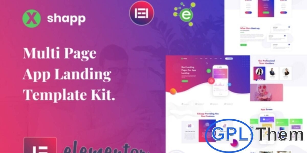 Xshapp – App Landing Elementor Template Kit Xshapp is a modern and creative Elementor Template Kit designed for App Landing Pages. Perfect for mobile apps, games, or any application showcase, this kit features multiple pages with clean, user-friendly, and responsive designs.