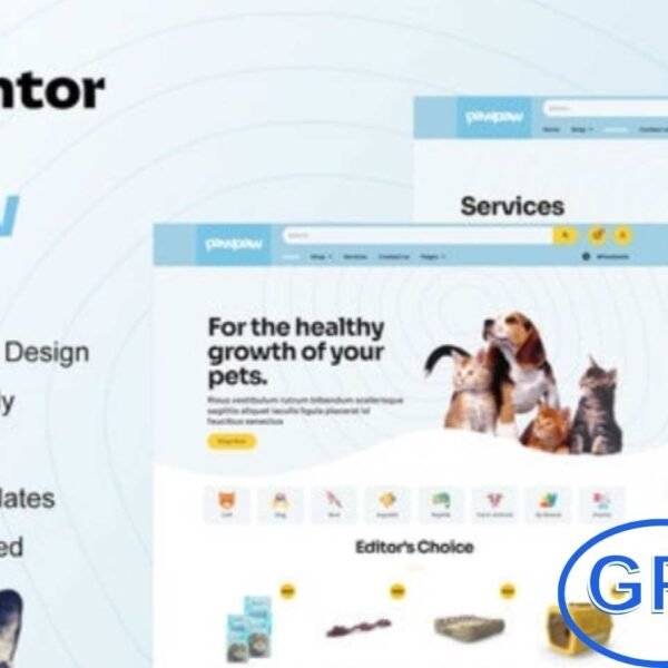PawPaw – WooCommerce Pet Shop & Pet Care Elementor Template Kit PawPaw is a beautifully designed WooCommerce Pet Shop & Pet Care Elementor Template Kit that helps you create a modern and engaging website for your pet business. With its clean, stylish, and adorable layouts, this kit is perfect for building online pet stores and showcasing services like grooming, pet training, pet styling, and even pet adoption.