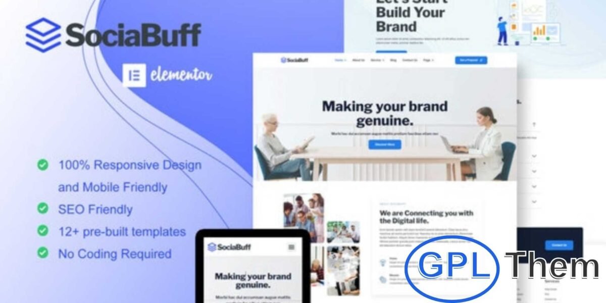 SociaBuff – Social Media & Digital Agency Elementor Template Kit SociaBuff is a modern Elementor Template Kit designed for social media agencies, digital marketing companies, and creative service providers.