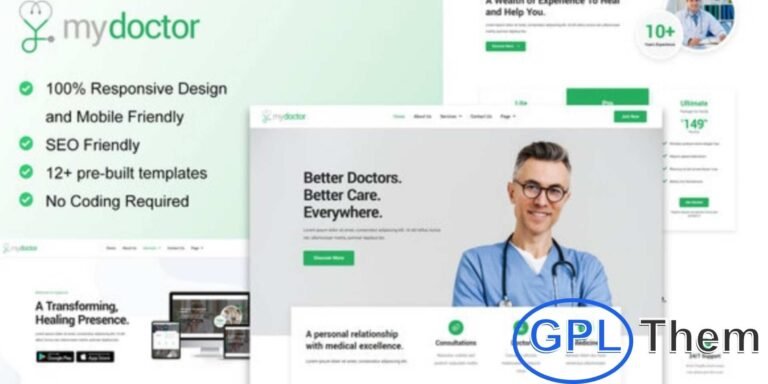 MyDoctor – Doctor On Demand Elementor Template Kit MyDoctor is a modern Elementor Template Kit crafted for doctor on demand and online medical consultation websites. It comes with 12+ professionally designed templates, making it easy to create a clean, user-friendly, and responsive healthcare website.
