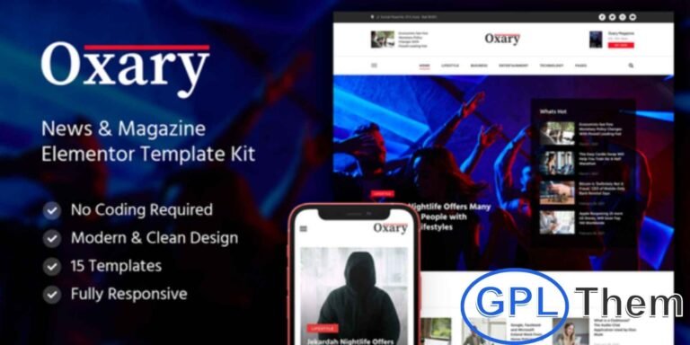 Oxary – News & Magazine Elementor Template Kit Oxary is a modern News & Magazine Elementor Template Kit designed for creating professional publishing websites with ease. Whether you want to launch a news portal, online magazine, editorial site, or personal blog, Oxary provides beautifully crafted layouts that are fully responsive and retina-ready.
