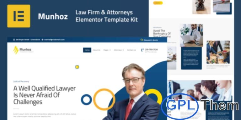 Munhoz – Law Firm & Attorneys Elementor Template Kit Munhoz is a premium Elementor Template Kit designed specifically for law firms, attorneys, legal advisors, and consultancy services. Built with the powerful Elementor Pro plugin, this template kit offers a clean, modern, and professional design to establish a strong online presence.