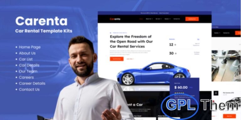 Carenta – Car Rental Business Elementor Template Kit Carenta is a professional Elementor Template Kit designed for car rental businesses, vehicle hire services, and transportation agencies. Built for WordPress using the Elementor Page Builder, it allows you to create a stunning, fully functional website without any coding.