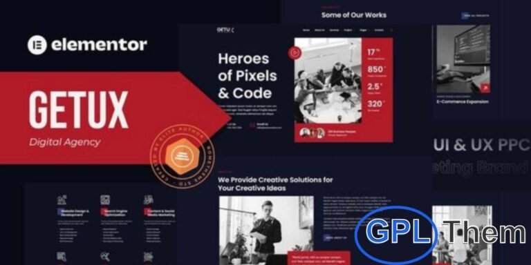 Getux – Modern Digital Agency Elementor Template Kit Getux is a sleek Elementor Template Kit designed for digital agencies, creative studios, freelancers, and online portfolios.