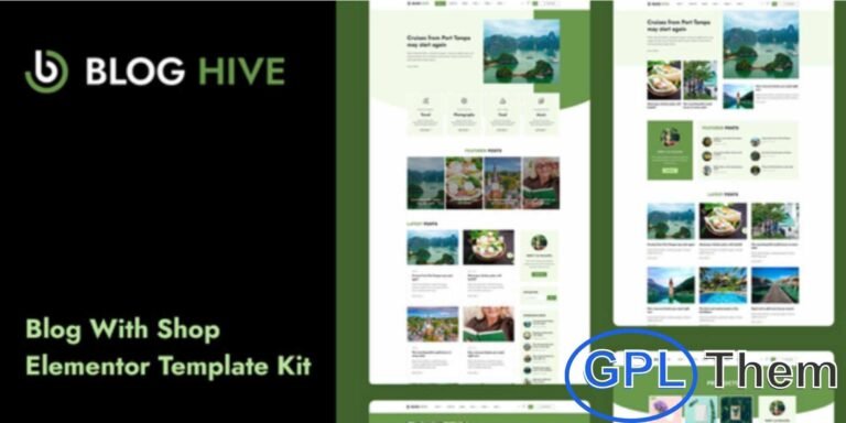 Blog Hive – Personal Blog Elementor Template Kit Blog Hive is a stylish and modern Elementor Template Kit designed for personal blogs, online magazines, news portals, and small shops.
