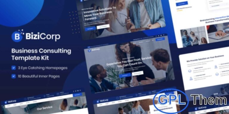 BiziCorp – Business Consulting Elementor Template Kit BiziCorp is a professional Elementor Template Kit crafted for corporate and business consulting websites. Designed for agencies, consulting firms, and business companies, it comes with 3 modern homepage layouts and 11 inner pages to showcase services, portfolios, and client success stories.