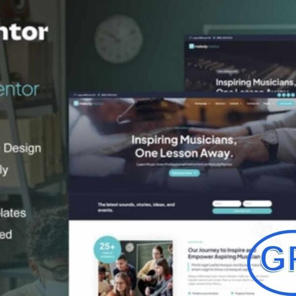 MelodyMentor – Music School & Courses Elementor Template Kit MelodyMentor is a professional Elementor Template Kit designed for music schools, online courses, and private lessons. With its clean, modern layout, this kit is perfect for showcasing music classes such as guitar lessons, piano courses, vocal training, and more.