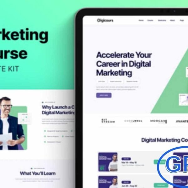 Digicours – Digital Marketing Online Course Elementor Template Kit Digicours is a modern and professional Elementor Template Kit designed for creating fully functional digital marketing online course websites on WordPress without writing a single line of code.