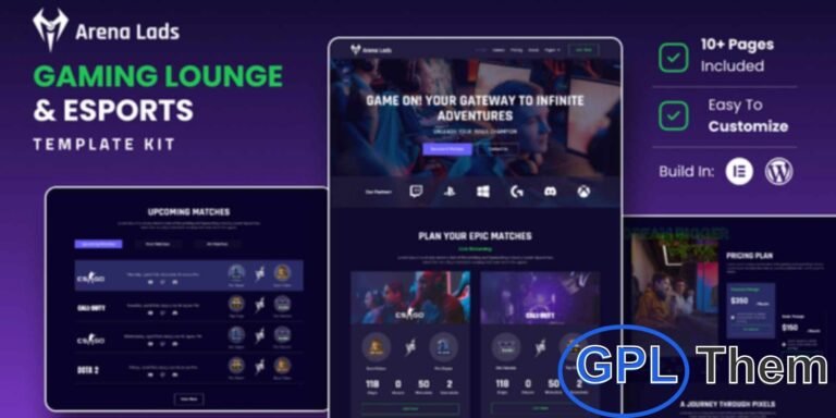Arena Lads – Esports & Gaming Elementor Template Kit Arena Lads is a modern Elementor Template Kit designed specifically for gaming lounges, esports centers, and online gaming communities. Featuring a sleek, gaming-focused layout and user-friendly design, it helps you create an engaging digital environment that captivates visitors and enhances their gaming experience.