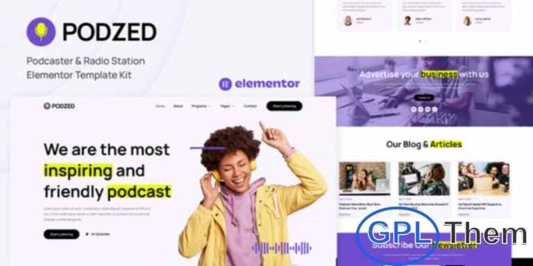 Podzed – Podcaster & Radio Station Elementor Template Kit Podzed is a modern Elementor Template Kit designed specifically for podcasters, radio stations, digital media, streaming services, and entertainment websites.