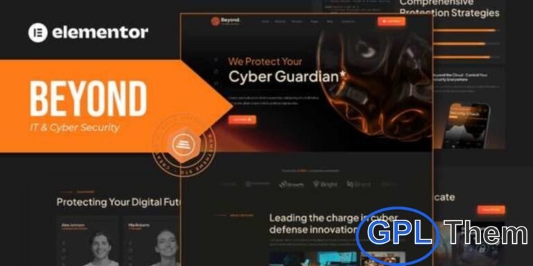 Beyond – IT & Cyber Security Elementor Template Kit Beyond is a professional Elementor Template Kit designed for IT and Cyber Security websites. It offers a complete set of modern templates ideal for digital security consulting, cyber security agencies, IT security providers, and risk compliance businesses.