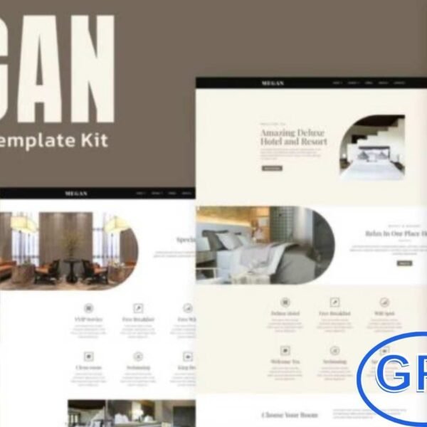 Megan – Hotel Booking Elementor Template Kit Megan is a modern Elementor Template Kit crafted for hotels, resorts, vacation rentals, and similar hospitality businesses.