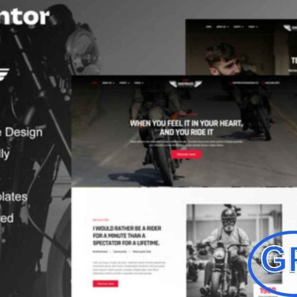 Gastruzo – Motorcycle Club Elementor Template Kit Gastruzo is a sleek and modern Elementor Template Kit designed for creating professional motorcycle club websites. Perfect for biker communities, rider clubs, racing teams, and motorcycle enthusiasts, this kit includes 12+ pre-built templates with clean, responsive layouts.