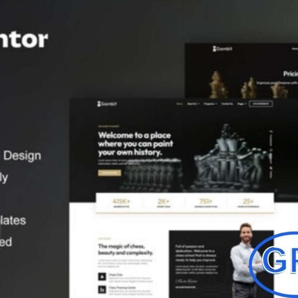 Gambit – Chess Club Courses & Training Elementor Template Kit Gambit is a modern Elementor Template Kit designed for creating professional chess club and training websites. With 12+ pre-built templates, it offers clean, responsive, and visually appealing layouts.