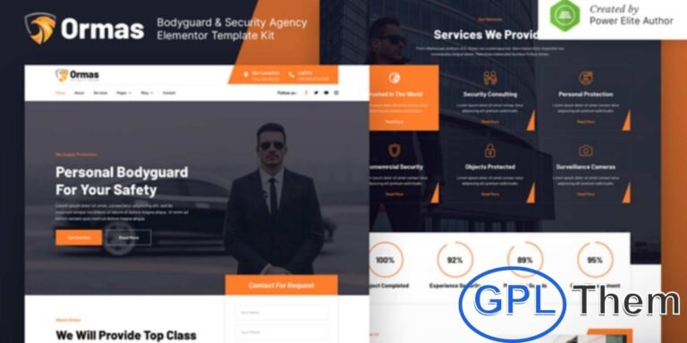 Ormas – Bodyguard & Security Agency Elementor Template Kit Ormas is a professional Elementor Template Kit designed for bodyguard, security, and protection service businesses.