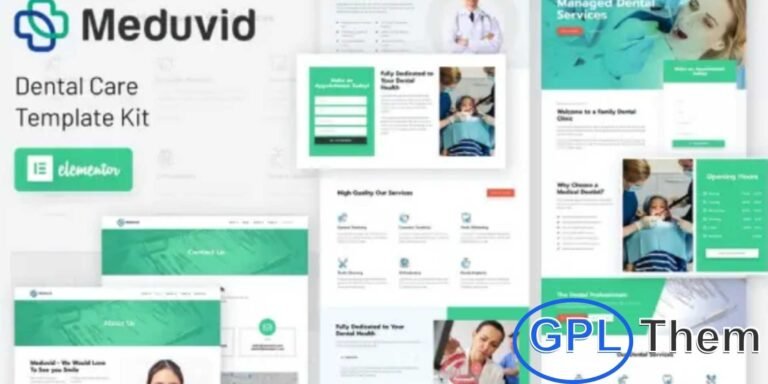 Meduvid – Medical & Dental Clinic Elementor Template Kit Meduvid is a modern and fully responsive Elementor Template Kit designed for dental clinics, dentists, healthcare professionals, and medical businesses.