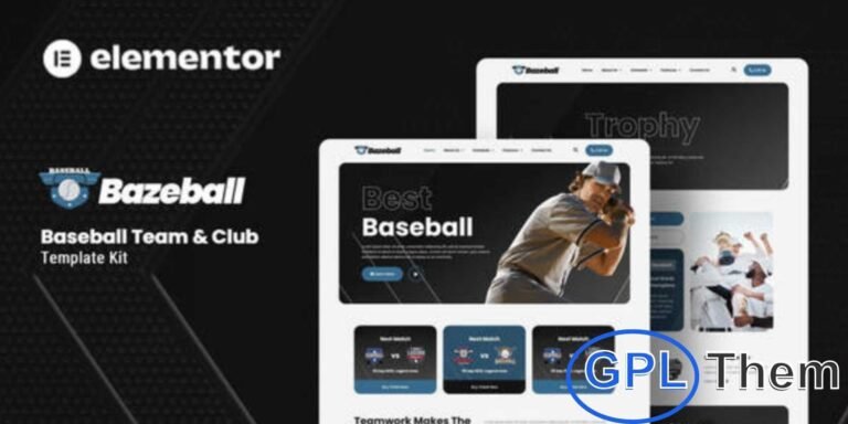 Bazeball – Sports Team Elementor Template Kit Bazeball is a powerful Elementor Template Kit designed for sports teams, clubs, athletes, sports blogs, and even gaming clans.