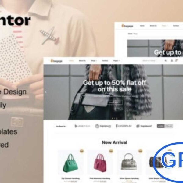 Bagage – WooCommerce Bag Store Elementor Pro Template Kit Bagage is a premium Elementor Pro Template Kit designed for online bag shops and fashion accessory stores. Fully compatible with WooCommerce, it helps you create a stylish and functional eCommerce website to sell handbags, backpacks, travel bags, suitcases, custom bags, and more.