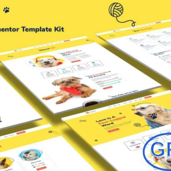 Bowow – Pet Care Services Elementor Template Kit Bowow is a modern Elementor Template Kit perfect for creating professional pet care websites.