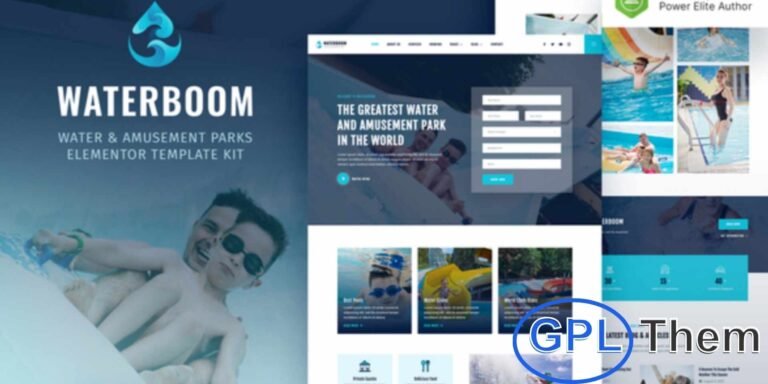 Waterboom – Water & Amusement Park Elementor Template Kit Waterboom is a vibrant Elementor Template Kit crafted for water parks, amusement parks, and theme parks. Featuring a fully responsive and retina-ready design, it ensures your website looks stunning on all devices.