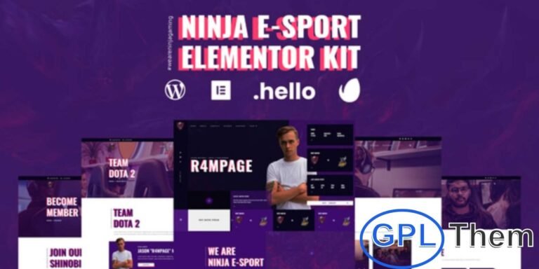 Ninja – Esports & Gaming Elementor Template Kit Ninja is a dynamic and modern Elementor Template Kit designed specifically for esports teams, gamers, streamers, and gaming communities. Inspired by classic 80’s video game aesthetics, it combines vibrant purple and pop-pink colors for a bold and energetic look.