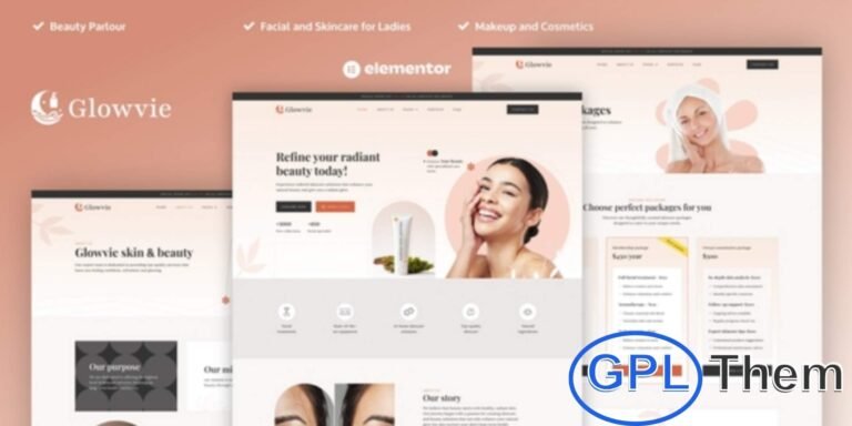Glowvie – Beauty & Skincare Elementor Pro Template Kit Glowvie is a stylish Elementor Pro Template Kit crafted for beauty salons, skincare brands, spas, and wellness businesses. Featuring elegant, modern layouts, it allows you to showcase treatments, services, and products with a professional touch.