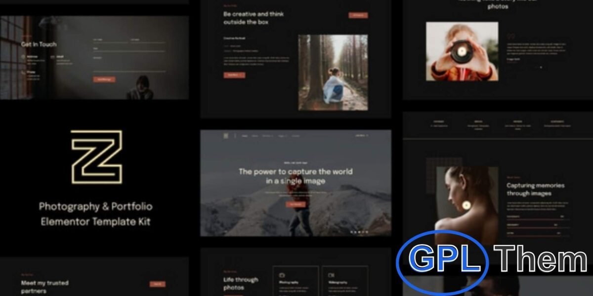 Zenin – Photography & Portfolio Elementor Template Kit Zenin is a modern Elementor Template Kit designed for professional photographers, creative portfolios, and photography showcase websites.