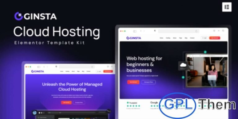 Ginsta – Cloud Hosting Company Elementor Template Kit Ginsta is a modern Elementor Template Kit built for cloud hosting companies and web hosting service providers. With clean, professional layouts, this kit makes it easy to create a fully functional WordPress website without coding.