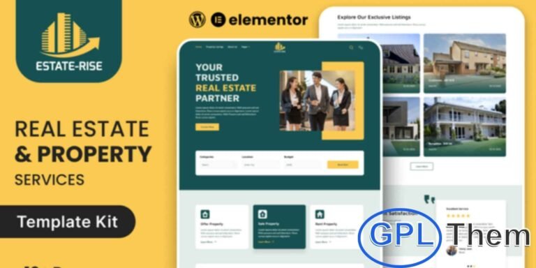 Estate Rise – Real Estate Elementor Template Kit Estate Rise is a premium Elementor Template Kit designed for real estate professionals, agencies, and property developers. With modern, responsive, and professionally crafted layouts, it provides the perfect platform to showcase property listings, highlight features, and engage potential buyers.