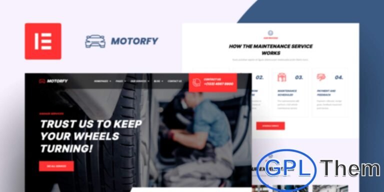 Motorfy – Car Service & Maintenance Elementor Pro Template Kit Motorfy is a professional Elementor Pro Template Kit designed for car service and auto maintenance websites. Perfect for car repair shops, auto service centers, car wash businesses, and vehicle maintenance providers, this kit offers a clean and modern design to highlight your services.