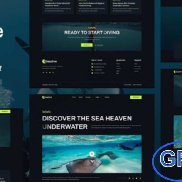 Seadive – Scuba Diving Centre Elementor Template Kit Seadive is a modern Elementor Template Kit built for scuba diving schools, water sports centers, and sea adventure businesses. Perfect for showcasing diving courses, snorkeling trips, swimming lessons, and marine activities, this kit offers a clean and professional design.