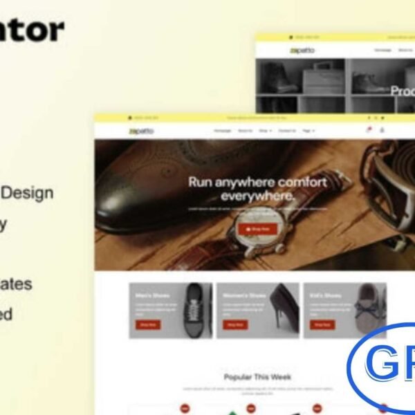 Zapatto – Shoes Store WooCommerce Elementor Template Kit Zapatto is a premium WooCommerce Elementor Template Kit designed specifically for shoe stores, footwear shops, and fashion eCommerce websites. Featuring 12+ pre-built templates with a clean, modern, and professional design, it allows you to showcase products beautifully and boost online sales.