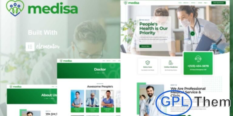 Medisa – Medical Elementor Template Kit Medisa is a modern and creative Elementor Template Kit designed for health and medical websites. Featuring 12 professionally crafted templates with a sleek, contemporary design, it’s perfect for clinics, hospitals, and healthcare businesses.