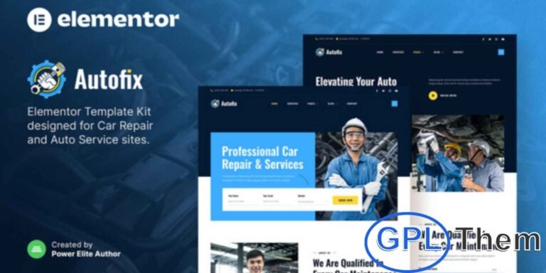 Autofix – Car Repair & Auto Services Elementor Template Kit Autofix is a modern and fully responsive Elementor Template Kit designed for car repair shops, auto services, garages, mechanics, and car maintenance businesses.
