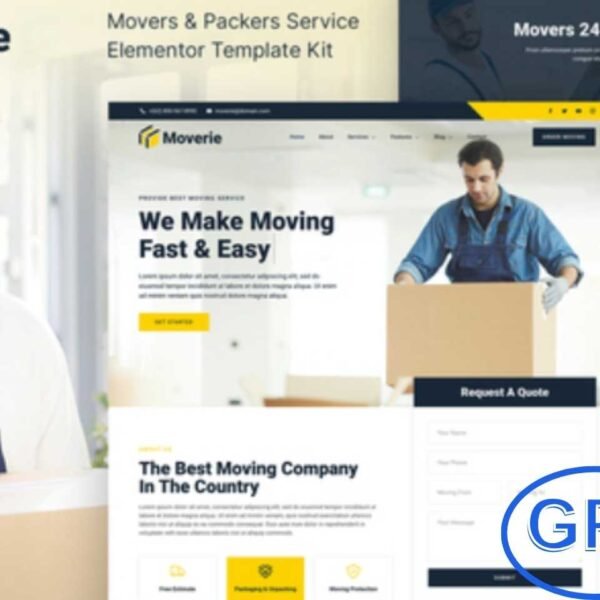 Moverie – Movers & Packers Service Elementor Template Kit Moverie is a modern and professional Elementor Template Kit crafted for movers, packers, and transportation or logistics companies. This versatile kit makes it easy to create a fully functional website that showcases services, pricing, team, and customer testimonials. It includes 17+ pre-built, fully responsive templates that look perfect on desktops, tablets, and mobile devices.