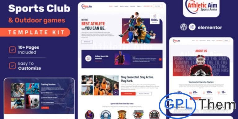 Athletic Aim – Sports Club & Outdoor Games Elementor Template Kit Athletic Aim is a versatile Elementor Template Kit designed for sports clubs, outdoor games, and fitness enthusiasts. Featuring a clean, modern, and fully responsive design, this kit is perfect for showcasing events, training sessions, memberships, and community activities.