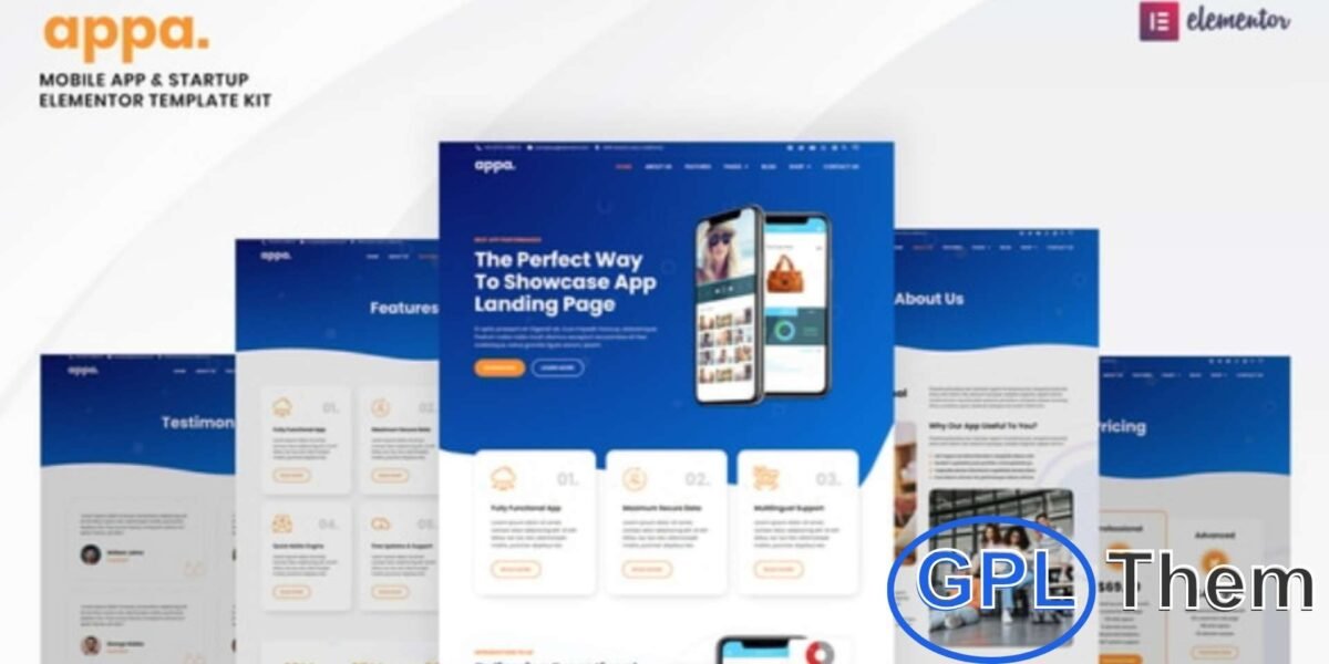 Appa – Mobile App & Startup Elementor Template Kit Appa is a modern and versatile Elementor Template Kit designed specifically for mobile apps, startups, SaaS products, and technology businesses.